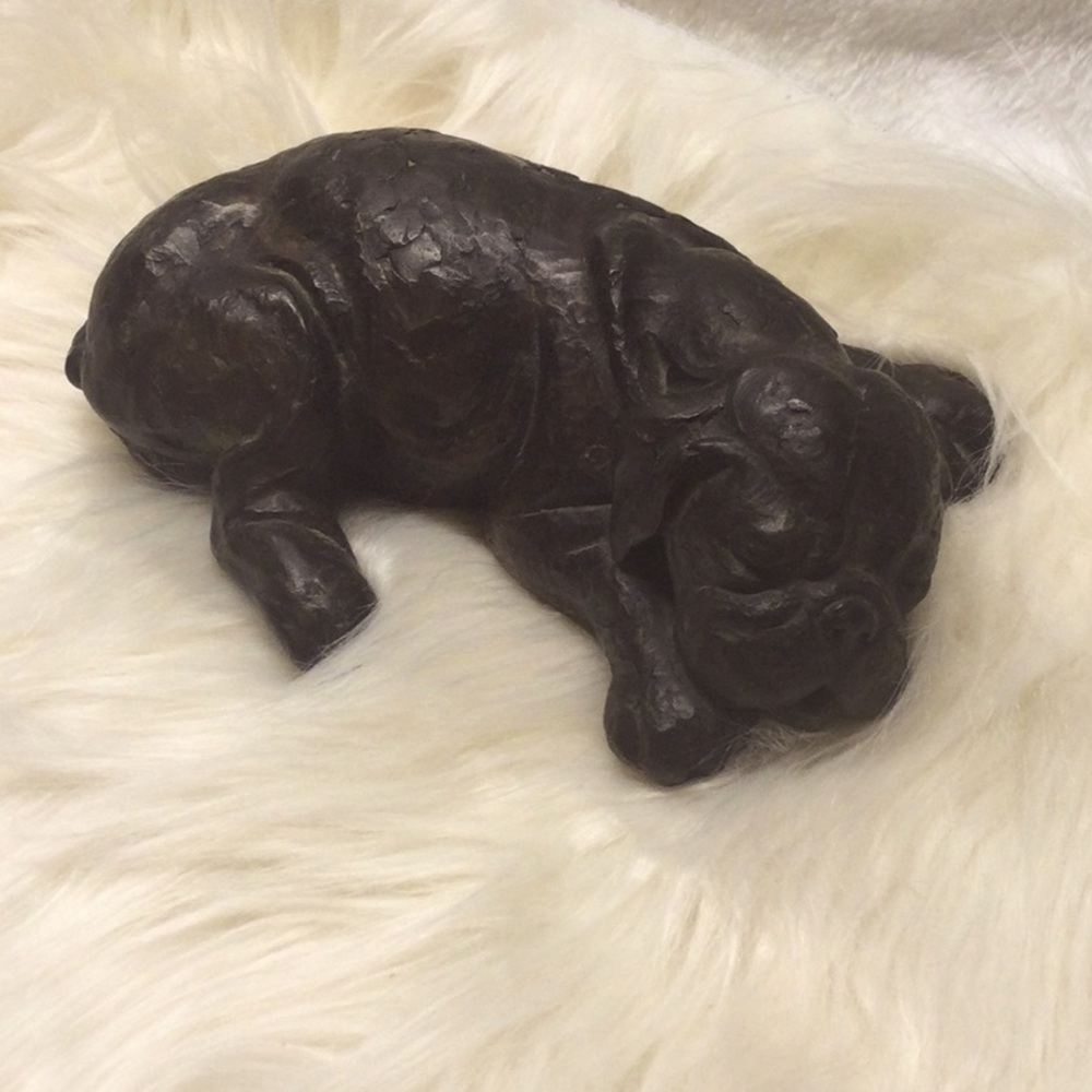 Vintage Doris Lindner signed bronze dog sculpture